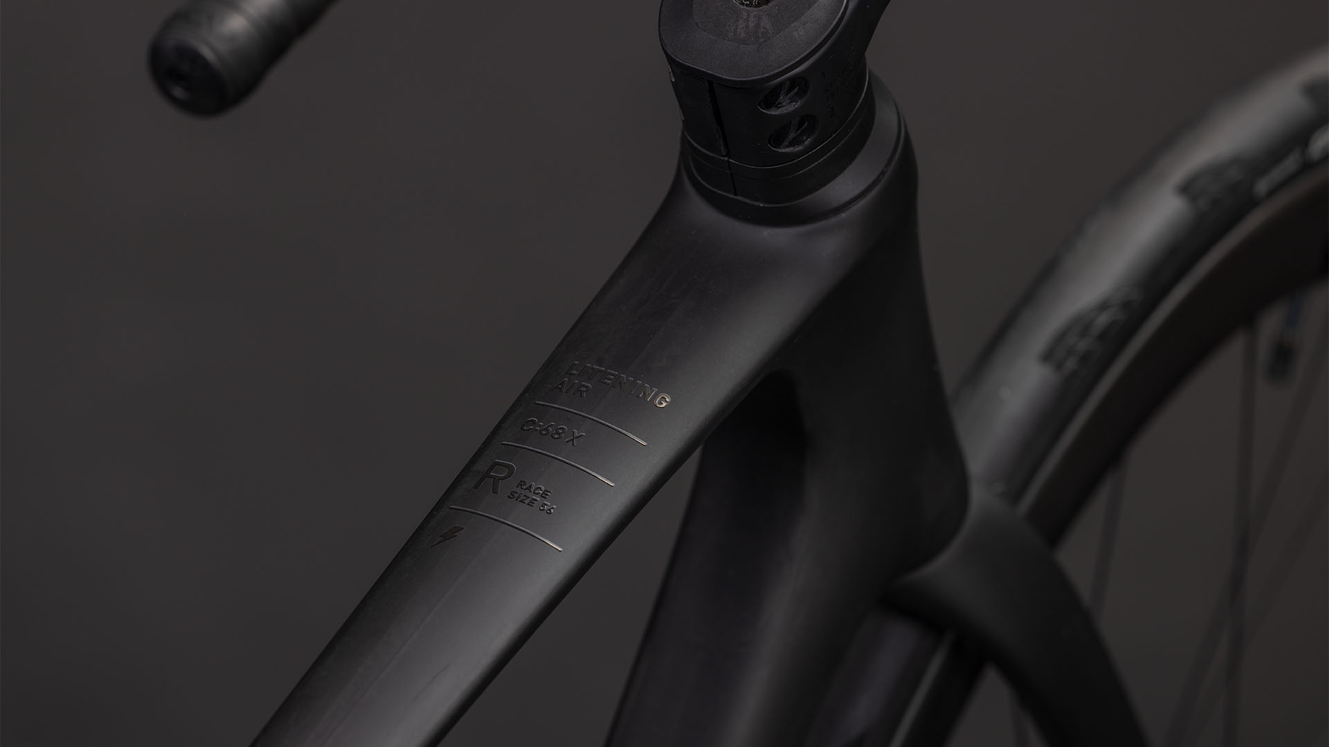 Cube Litening Air C:68X 2026 - dettaglio telaio carbonio