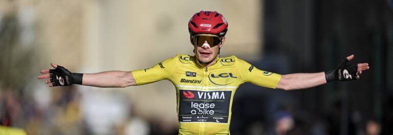 Jonas Vingegaard nella quinta tappa della Parigi-Nizza 2026 verso Colombier-le-Vieux