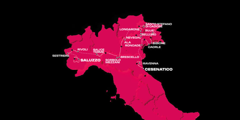 Mappa del percorso del Giro d'Italia Women 2026