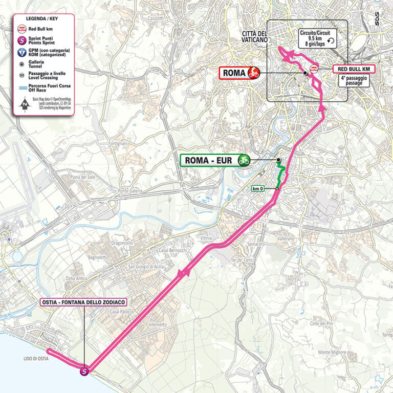 Planimetria ufficiale tappa 21 Giro d’Italia 2026, Roma - Roma