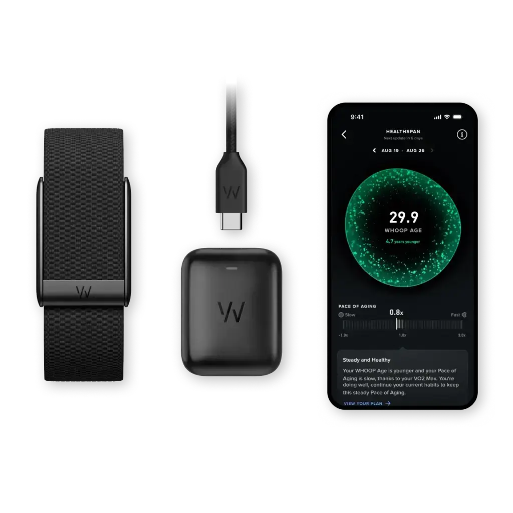 WHOOP 5.0 Peak con bracciale, caricatore wireless e app