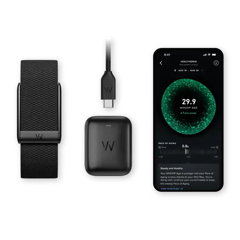 WHOOP 5.0 Peak con bracciale, caricatore wireless e app