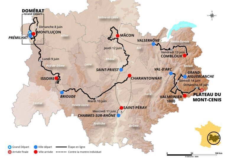 Percorso del Critérium du Dauphiné 2026 verso il Tour de France