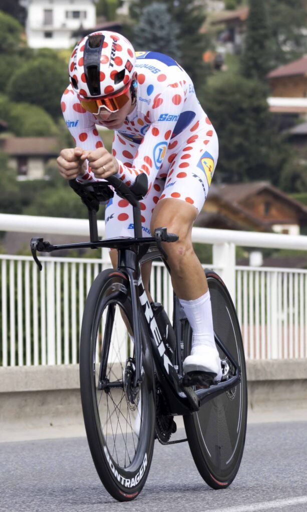 Giulio Ciccone in maglia a pois al Tour de France 2023