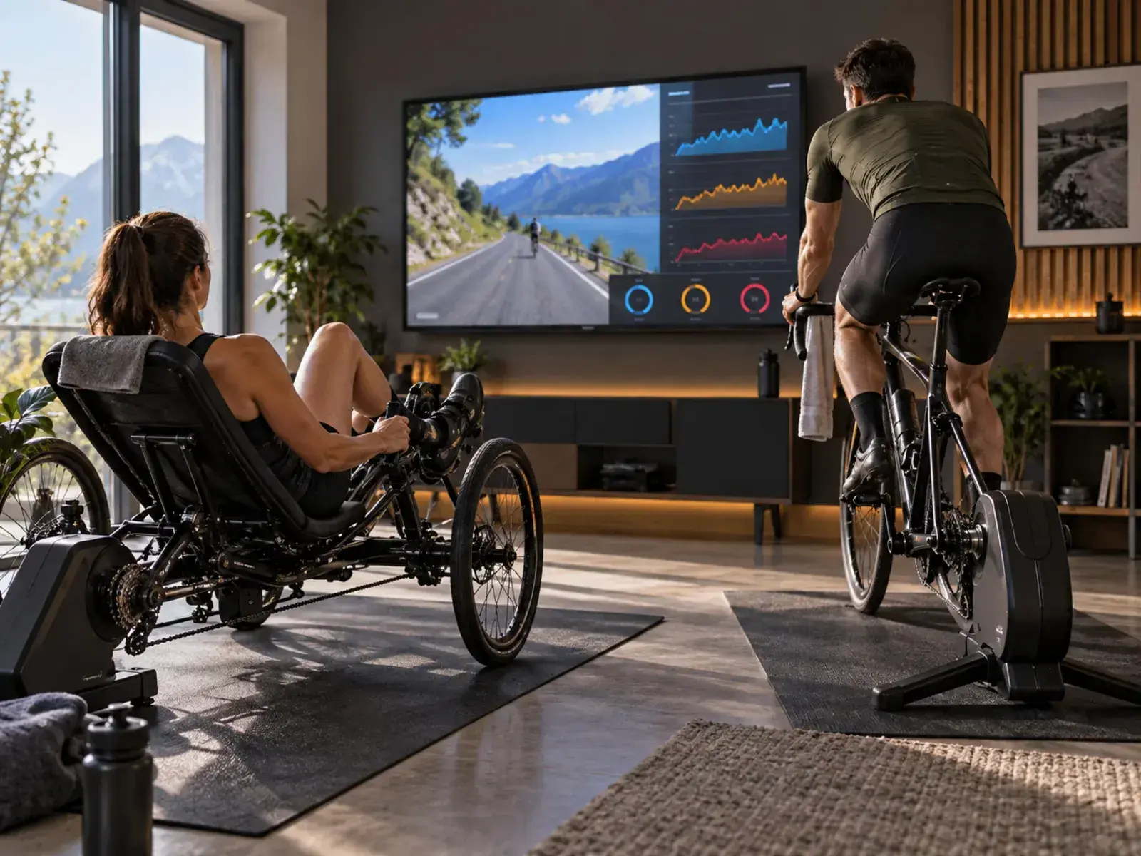 Illustrazione editoriale: Zwift 1.114: split average nel workout HUD e nuova recumbent trike