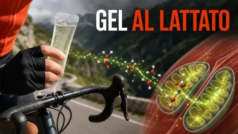 Illustrazione tecnica di un gel al lattato usato durante un allenamento in bicicletta