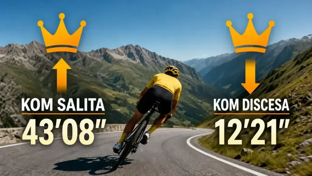 Doppio KOM di Tadej Pogačar sul Tourmalet: 43 minuti e 8 secondi in salita, 12 minuti e 21 secondi in discesa