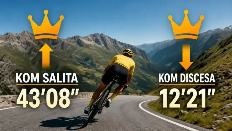 Doppio KOM di Tadej Pogačar sul Tourmalet: 43 minuti e 8 secondi in salita, 12 minuti e 21 secondi in discesa
