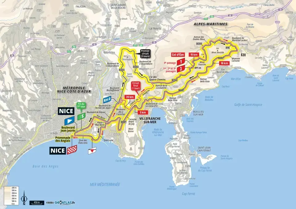 Planimetria ufficiale della tappa 9 Nizza-Nizza del Tour de France Femmes 2026