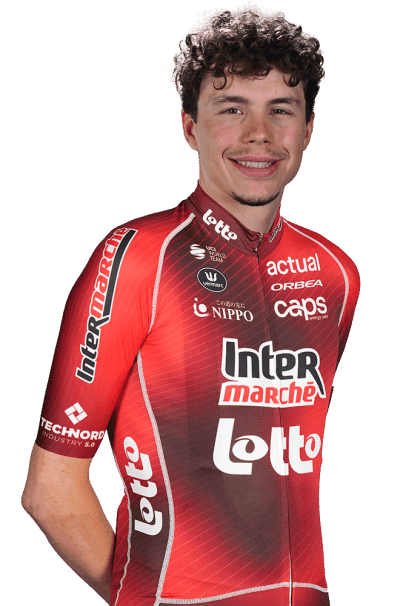 Ritratto ufficiale di Arnaud De Lie al Tour de France 2026 con Lotto Intermarche