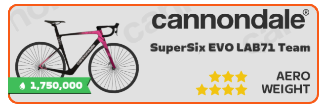 Cannondale SuperSix EVO LAB71 Team nella Drop Shop di Zwift