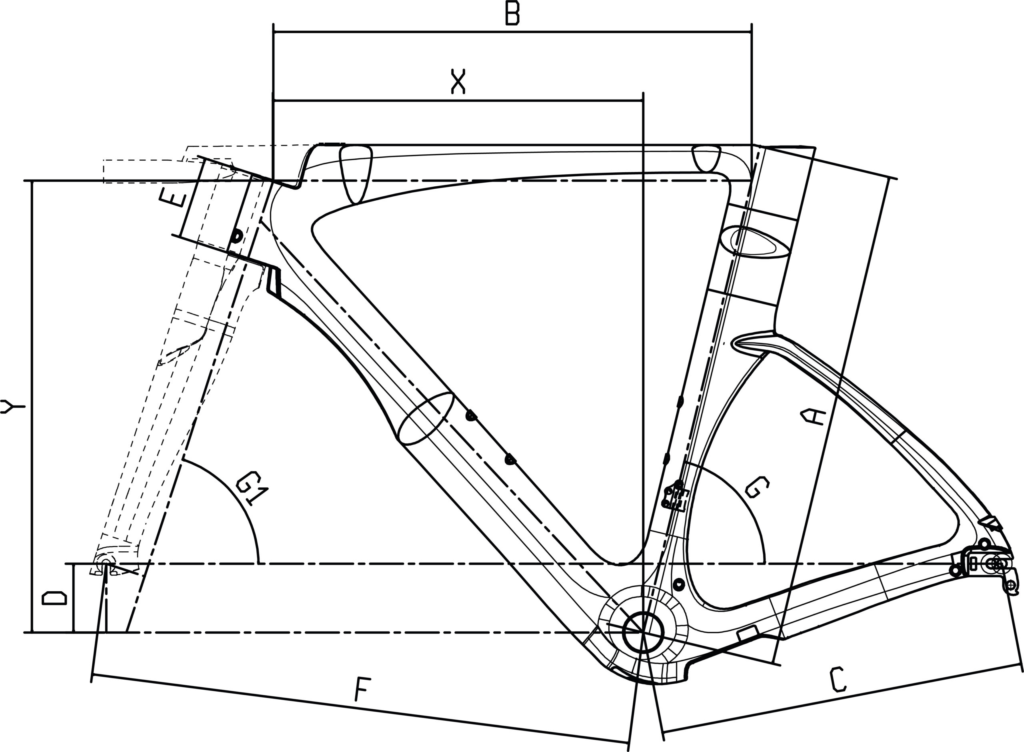 Bianchi Aquila, schema ufficiale delle geometrie YUB58