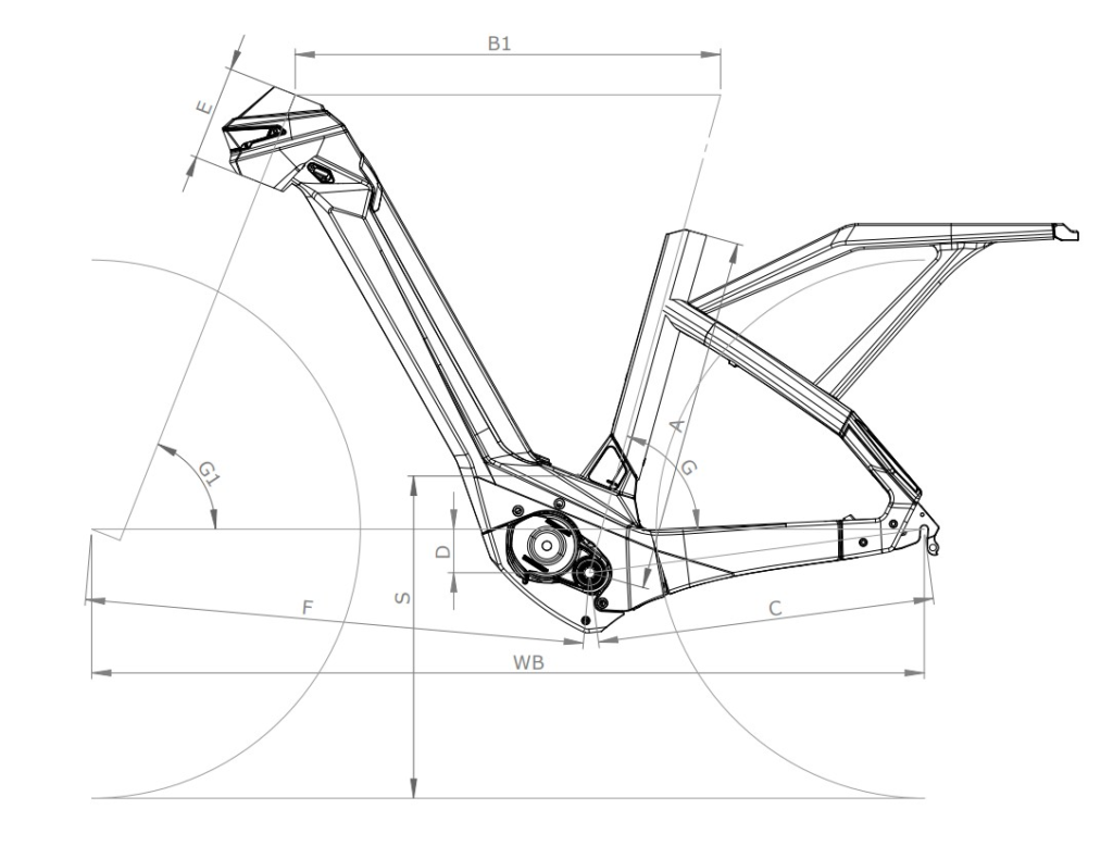 Bianchi E-Omnia, schema ufficiale delle geometrie YTB1E