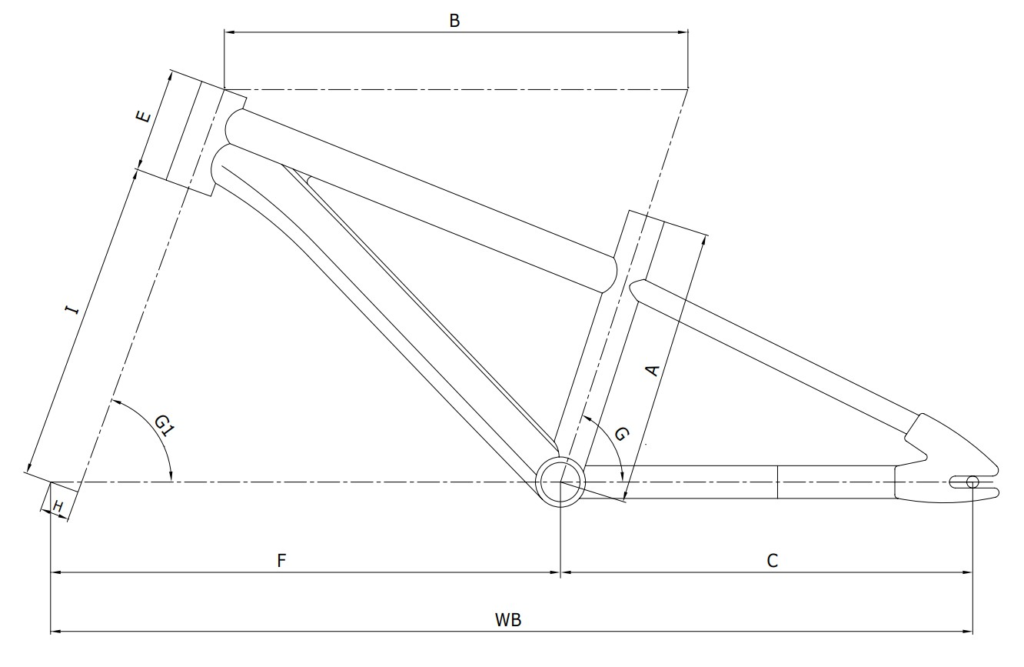 Bianchi XR20, schema ufficiale delle geometrie YTB14