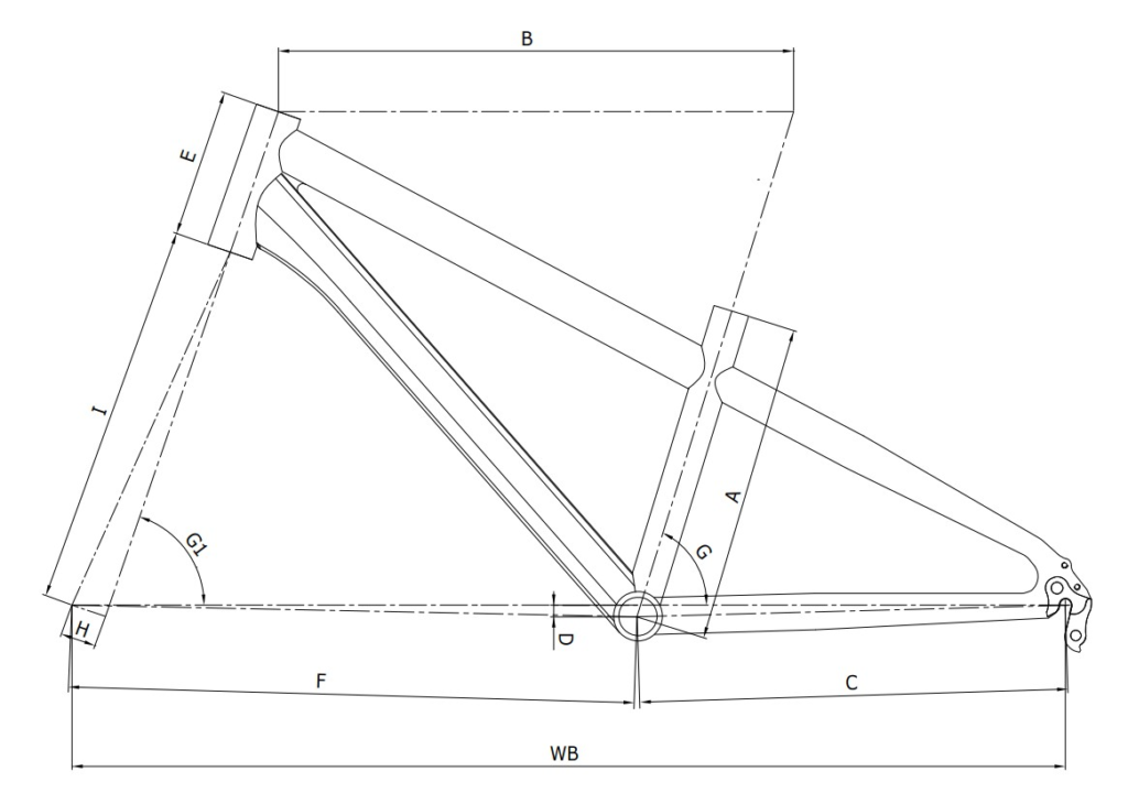 Bianchi XR20, schema ufficiale delle geometrie YTB15