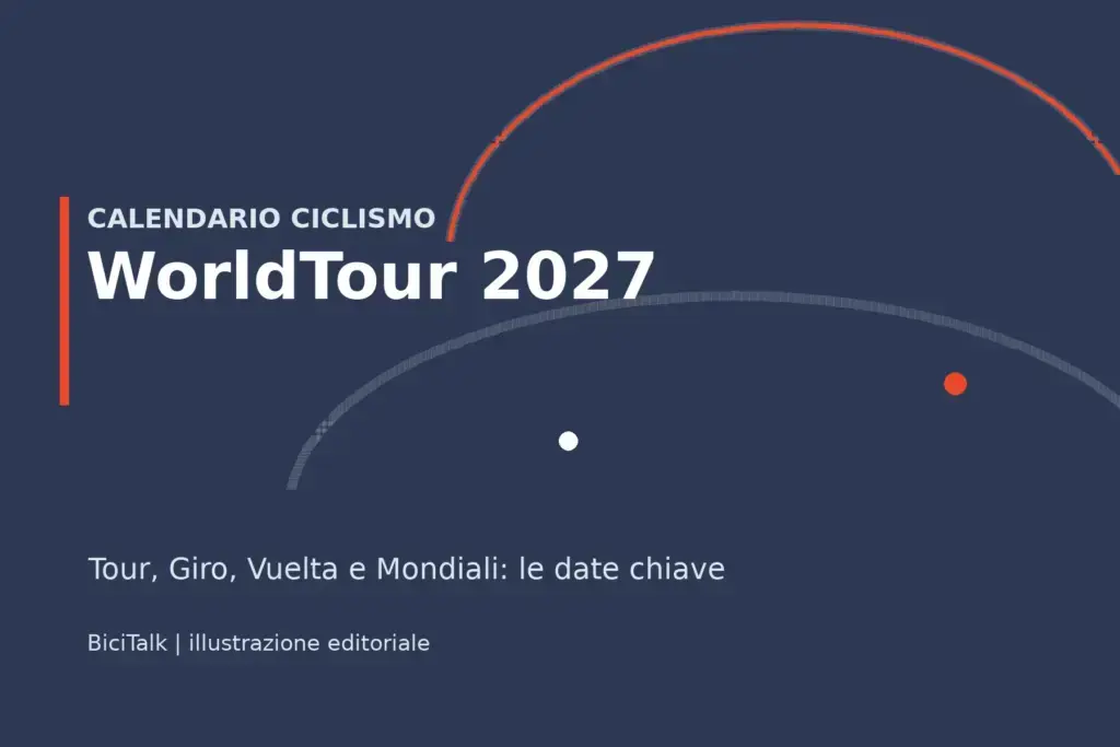 Illustrazione editoriale del calendario UCI WorldTour 2027