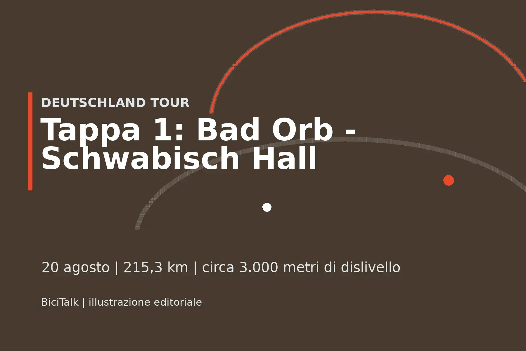 Illustrazione editoriale della tappa 1 della Deutschland Tour 2026