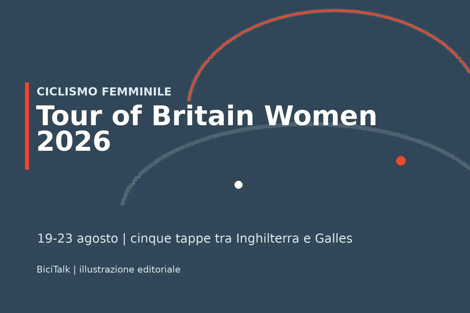 Illustrazione editoriale del Tour of Britain Women 2026