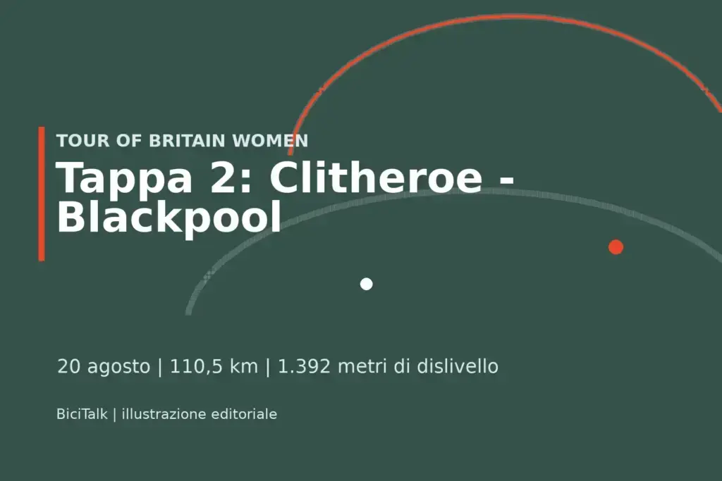 Illustrazione editoriale della tappa 2 del Tour of Britain Women 2026