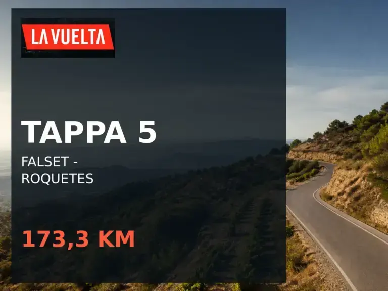 Tappa 5 della Vuelta 2026: Falset - Roquetes, 173,3 km.