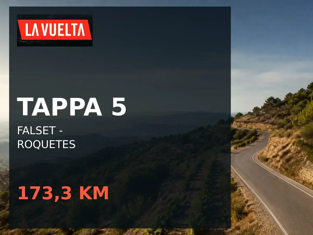 Tappa 5 della Vuelta 2026: Falset - Roquetes, 173,3 km.