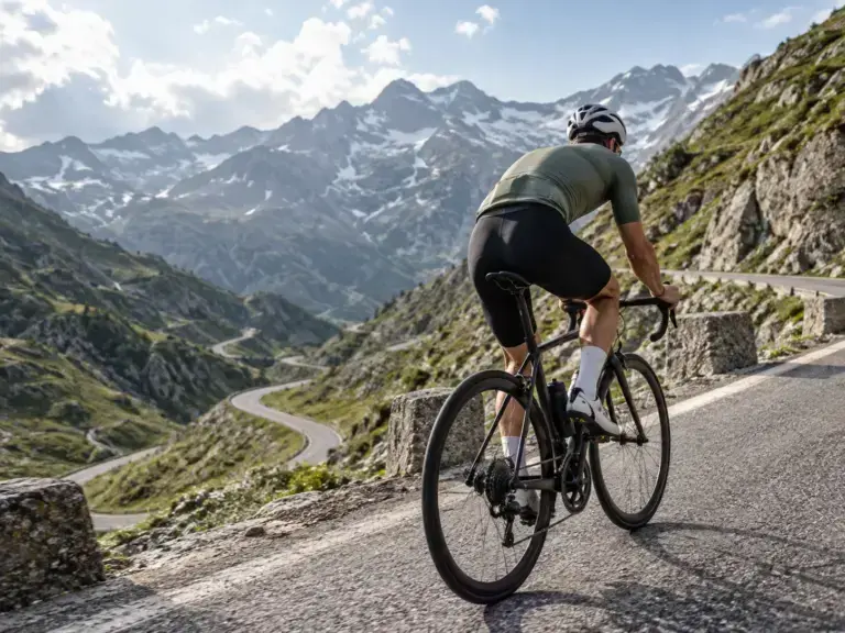 Illustrazione editoriale per Come migliorare in salita in bici: watt/kg, ritmo e allenamenti