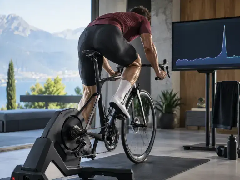 Illustrazione editoriale per Sprint nel ciclismo: allenamento neuromuscolare sui rulli