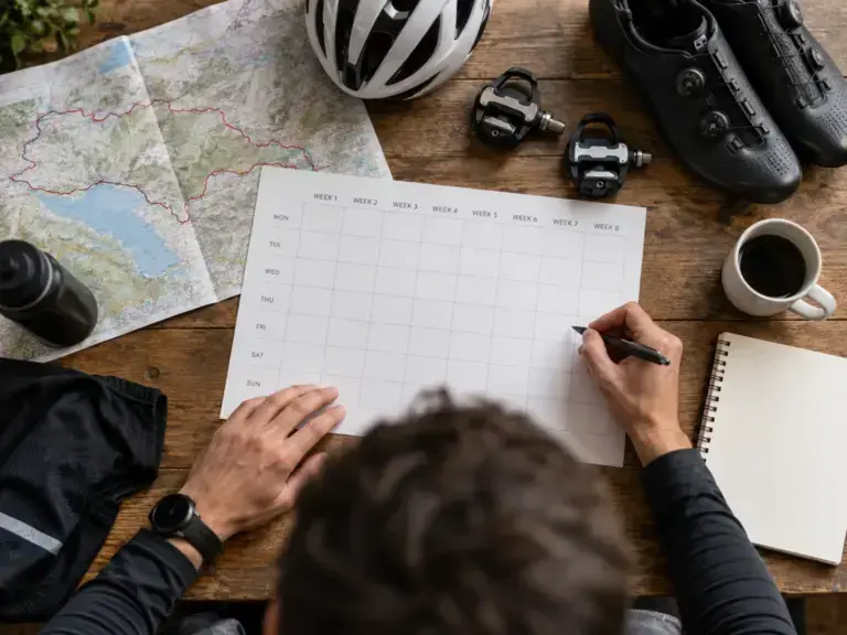 Illustrazione editoriale per Allenamento ciclismo con 6 ore a settimana: tabella e programmi