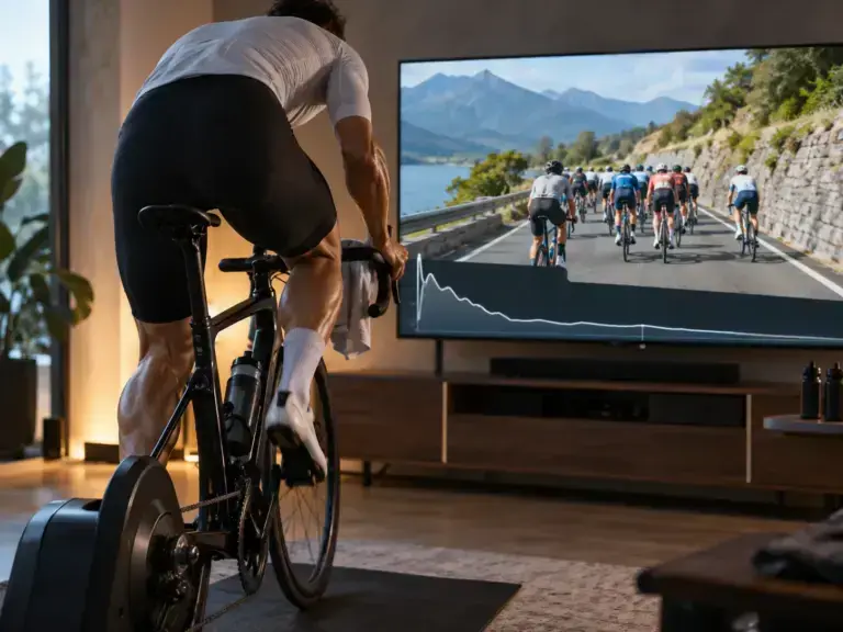 Illustrazione editoriale per Gare Zwift: come allenare partenza e primi cinque minuti