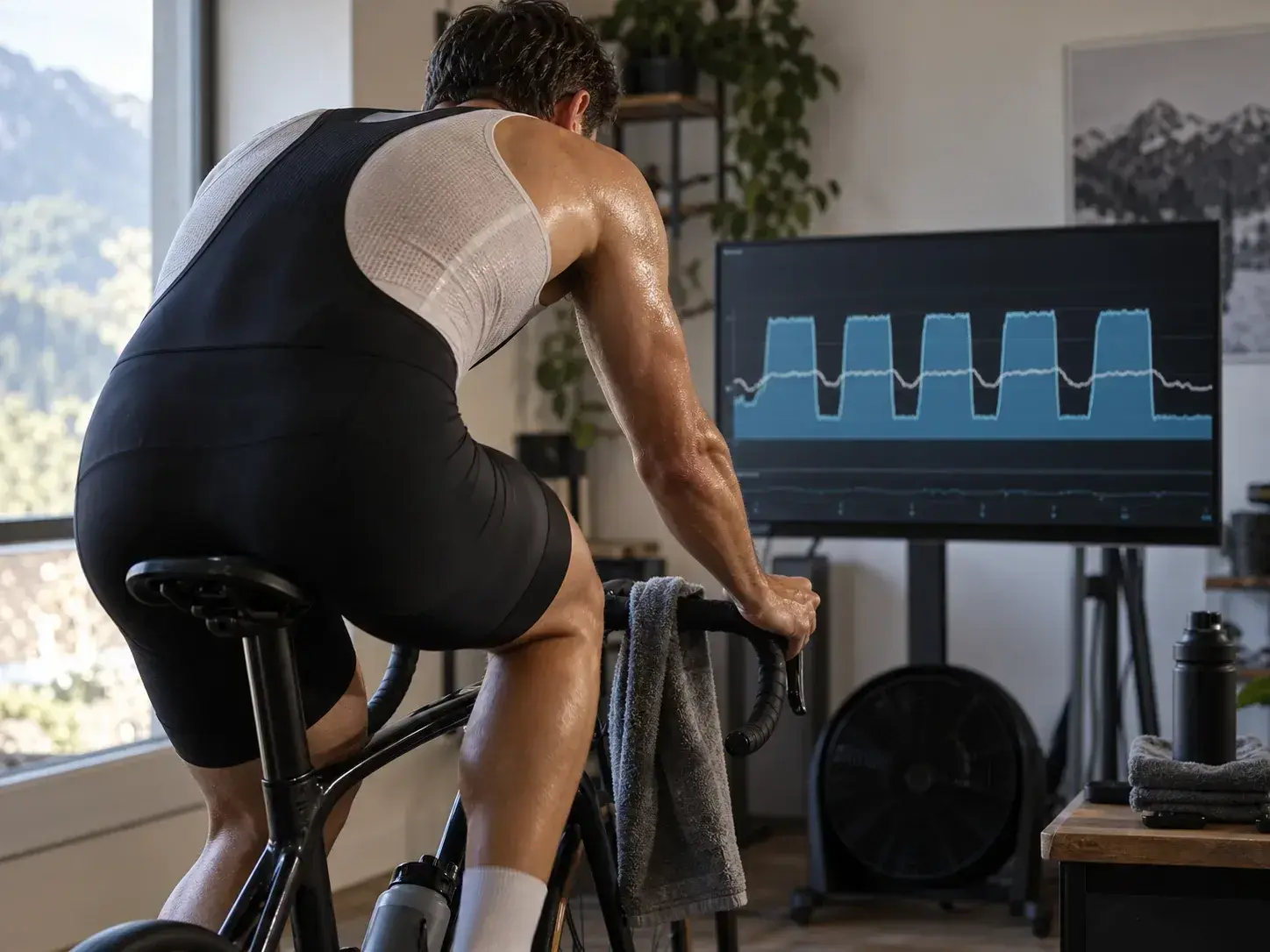 Illustrazione editoriale per Lactate clearance nel ciclismo: protocollo indoor over-under