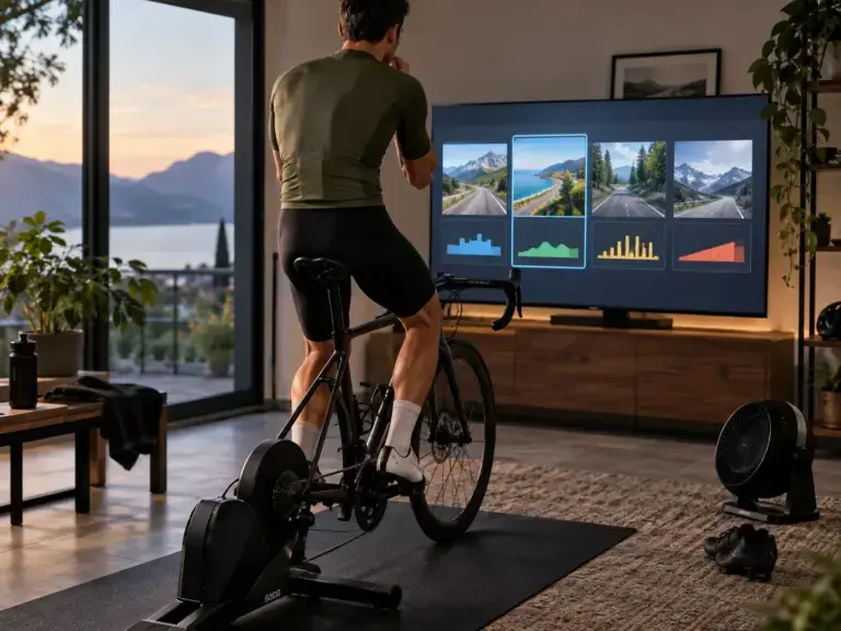 Illustrazione editoriale per MyWhoosh per allenarsi gratis: come usare piani e workout senza disperdersi