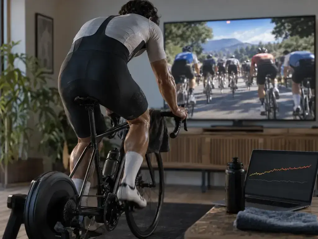 Illustrazione editoriale per Group ride su Zwift: allenamento o trappola per andare sempre troppo forte?