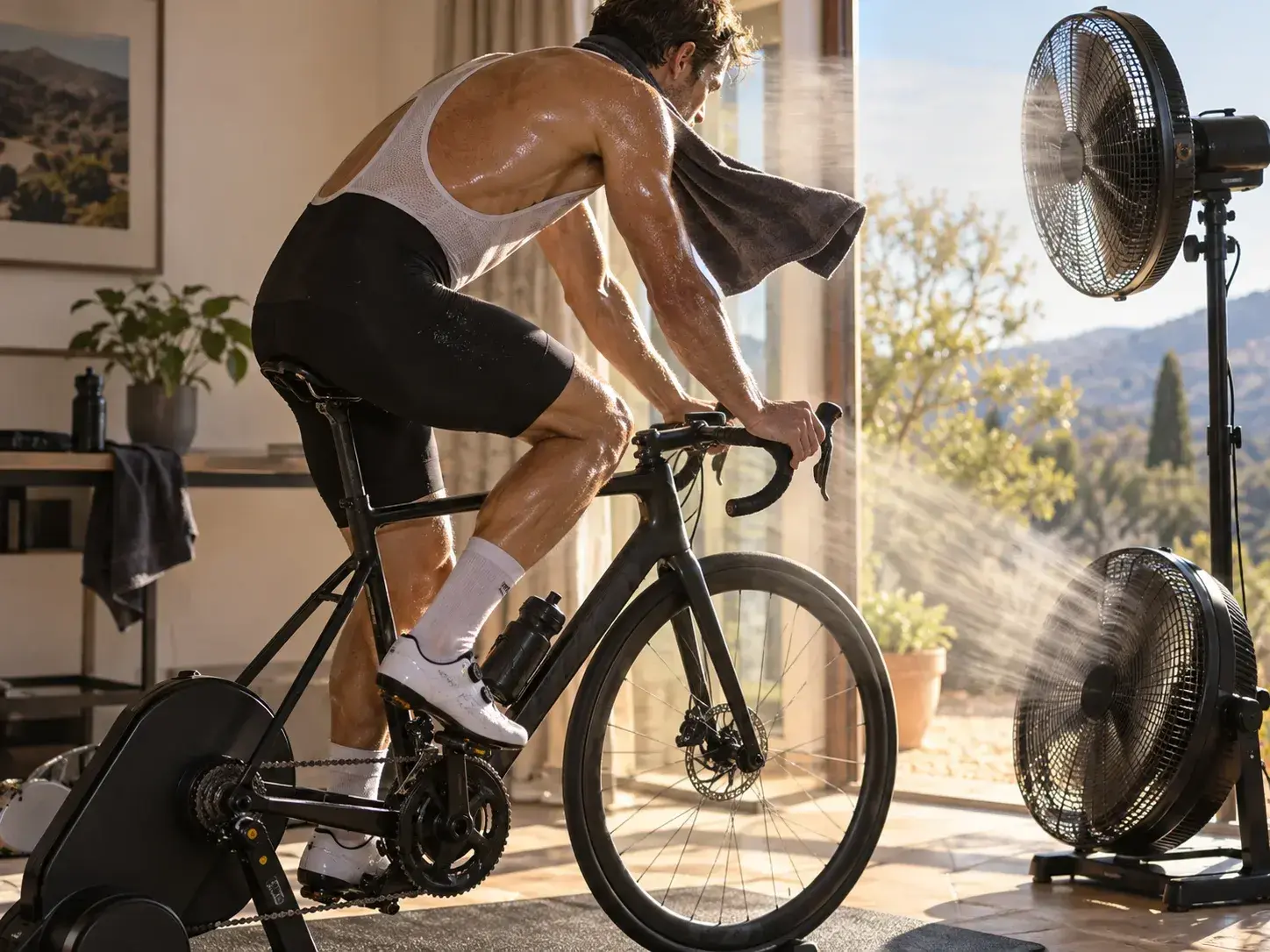 Illustrazione editoriale per Ventilatore e caldo sui rulli: il dettaglio che cambia i watt