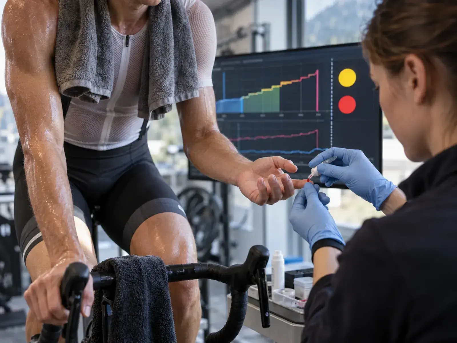 Illustrazione editoriale per LT1 e LT2 nel ciclismo: significato, test e zone
