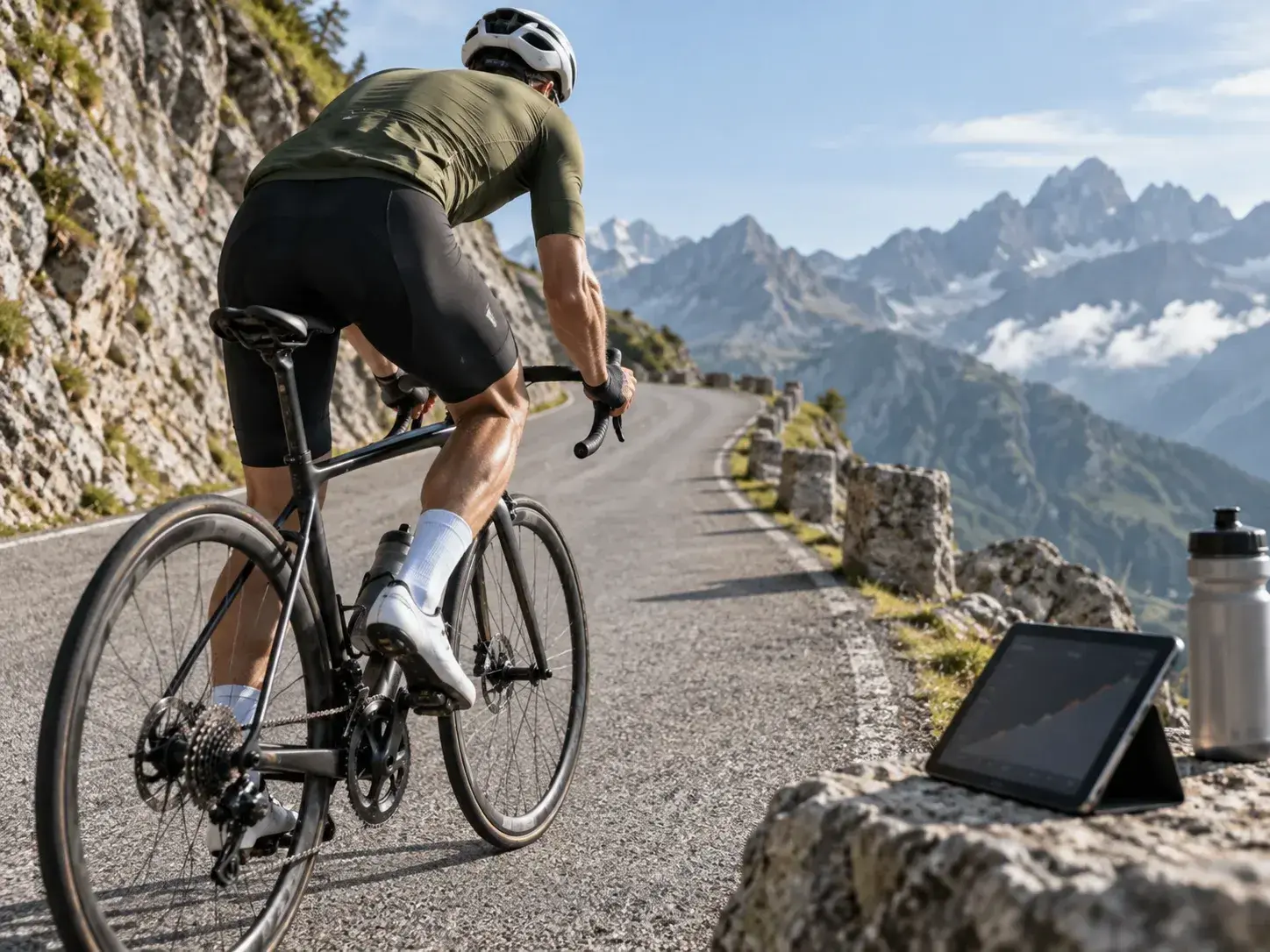 Illustrazione editoriale per Watt/kg nel ciclismo: tabella, calcolo e valori da interpretare