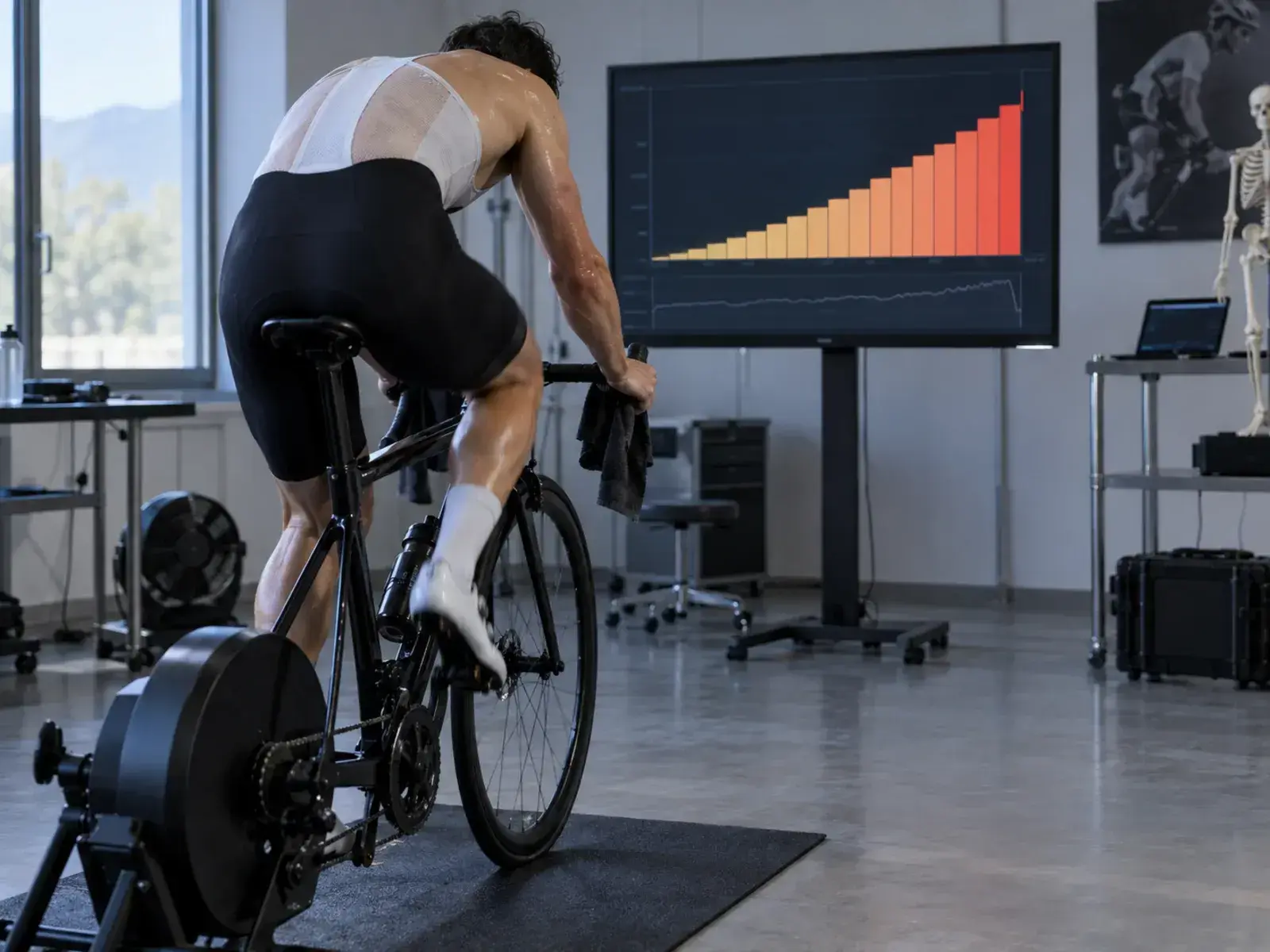 Illustrazione editoriale per Ramp test ciclismo: protocollo, calcolo FTP e limiti