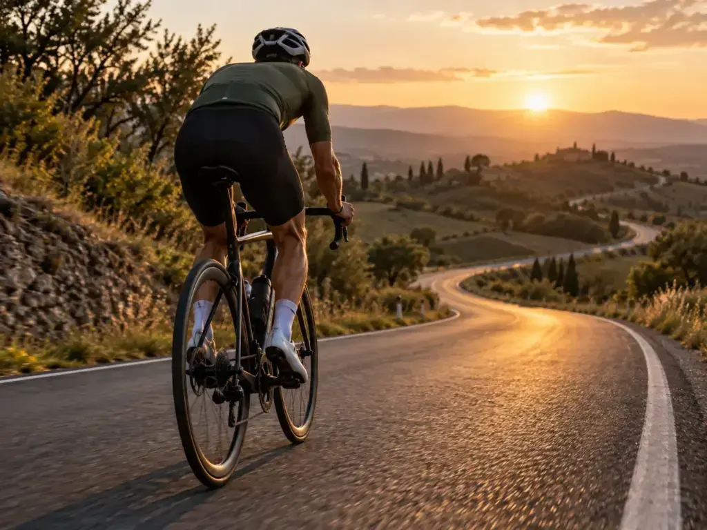 Illustrazione editoriale per Zona 3 nel ciclismo: tempo ride, watt e allenamento sui rulli