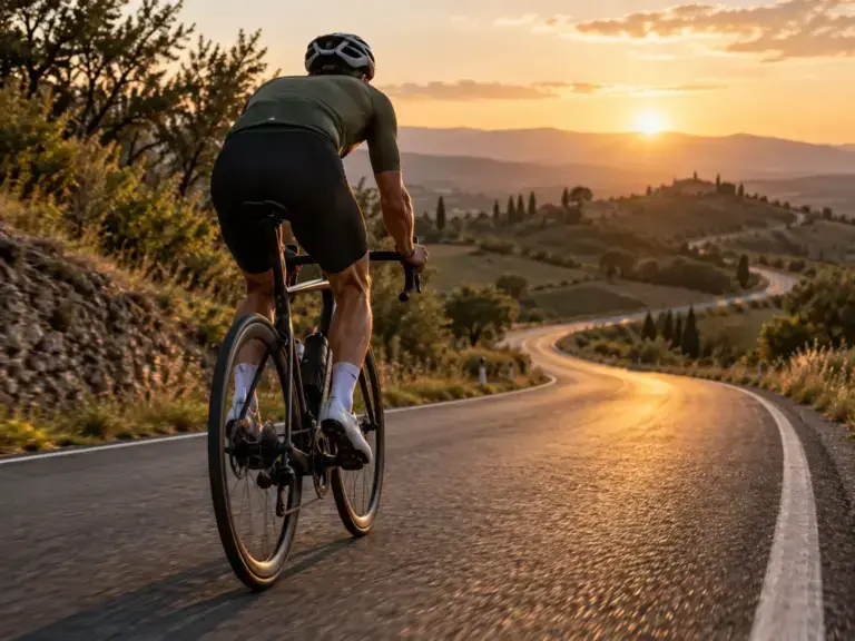 Illustrazione editoriale per Zona 3 nel ciclismo: tempo ride, watt e allenamento sui rulli