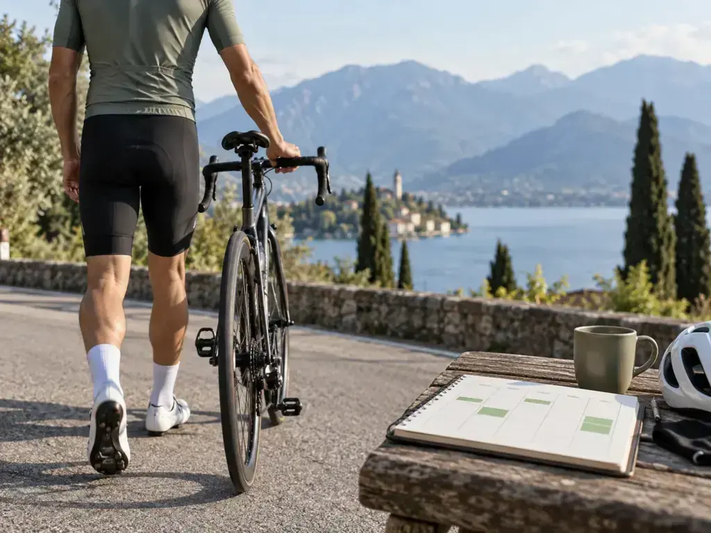 Illustrazione editoriale per Settimana di scarico nel ciclismo: quando farla e tabella pratica