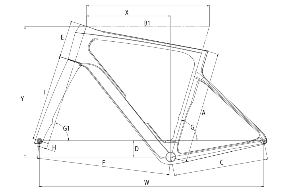 Bianchi Infinito, schema ufficiale delle geometrie YVB5K