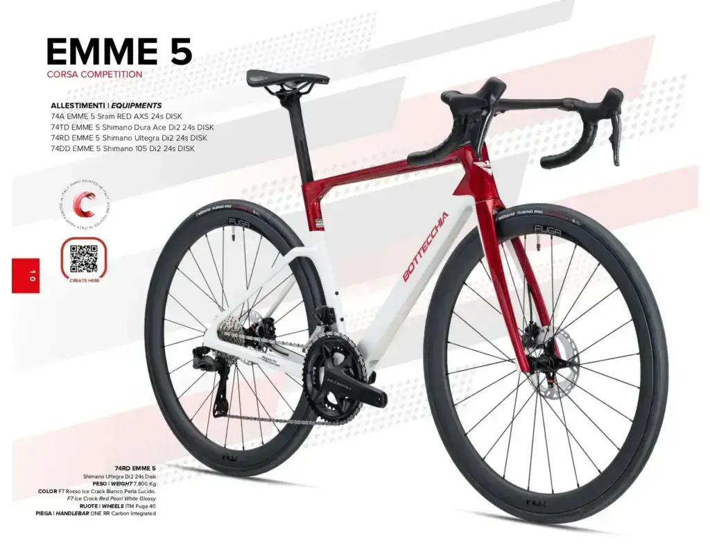 Bottecchia EMME 5 74RD Ultegra Di2 nel catalogo ufficiale 2026