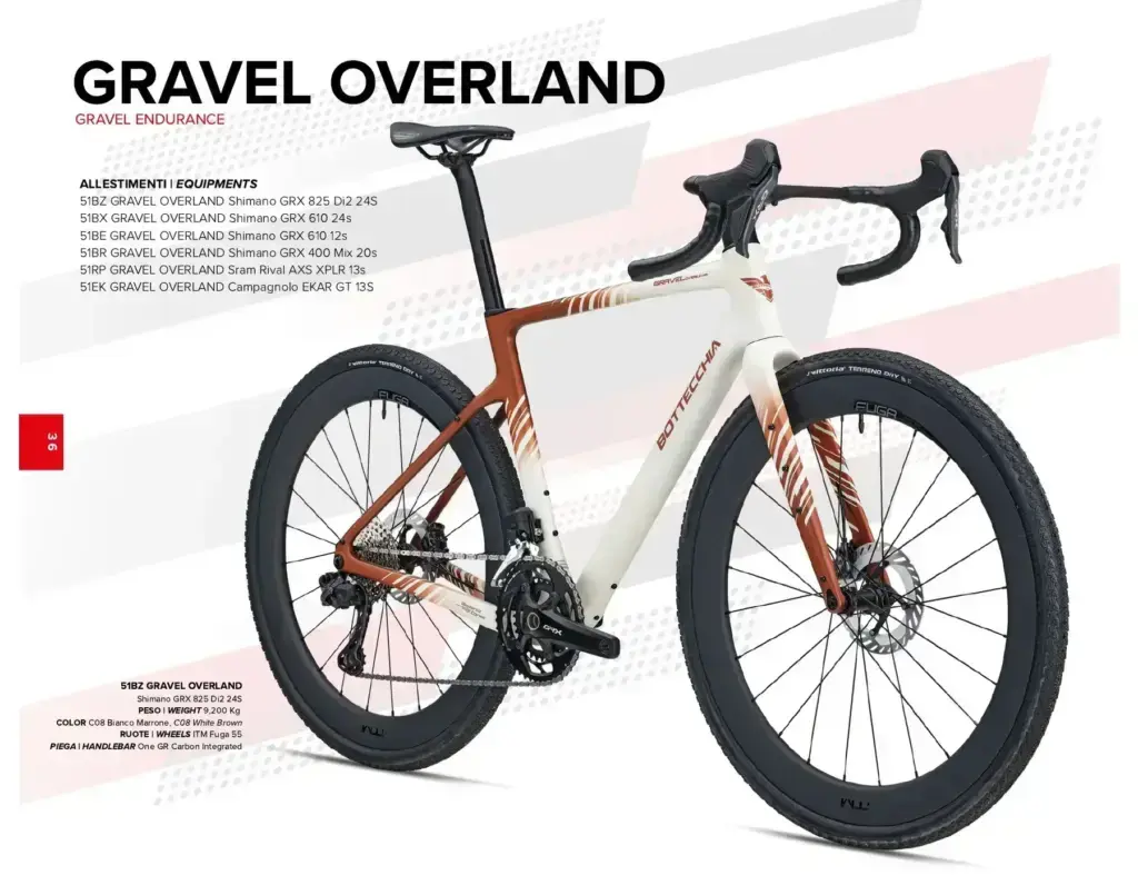 Bottecchia Gravel Overland 51BZ GRX 825 Di2 2026, bici completa nel catalogo ufficiale