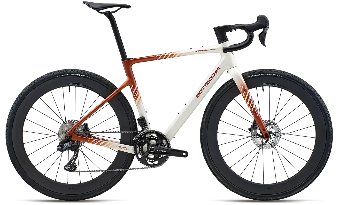 Bottecchia Gravel Overland 2026, vista laterale ufficiale della piattaforma; allestimento illustrativo