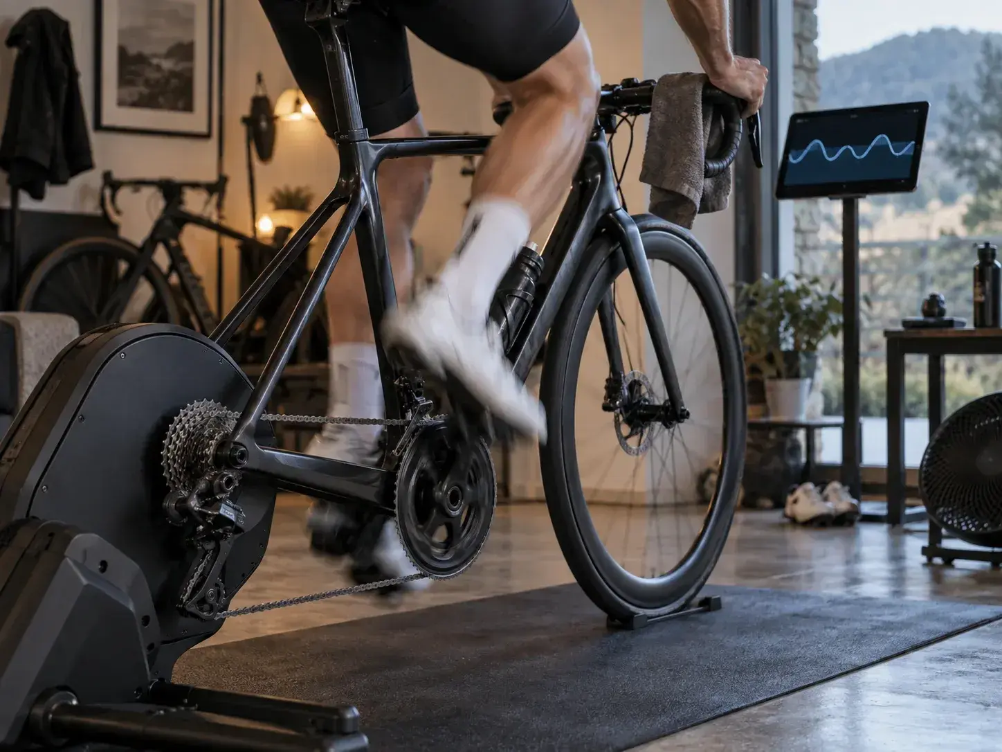 Illustrazione editoriale sull'allenamento ciclistico: cadence