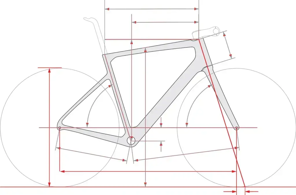 Schema geometrico ufficiale del telaio Cervélo Caledonia-5