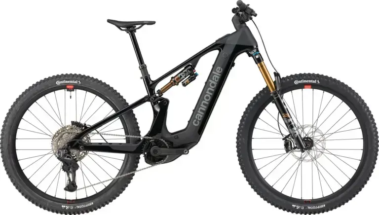 Cannondale Moterra 1 MY2026 nera, vista laterale della bici completa