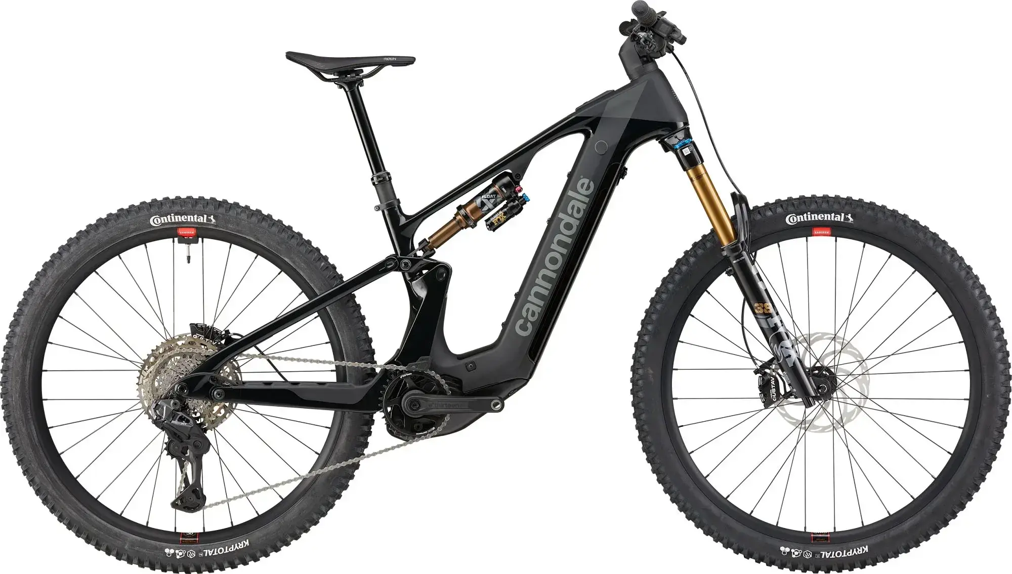 Cannondale Moterra 1 MY2026 nera, vista laterale della bici completa
