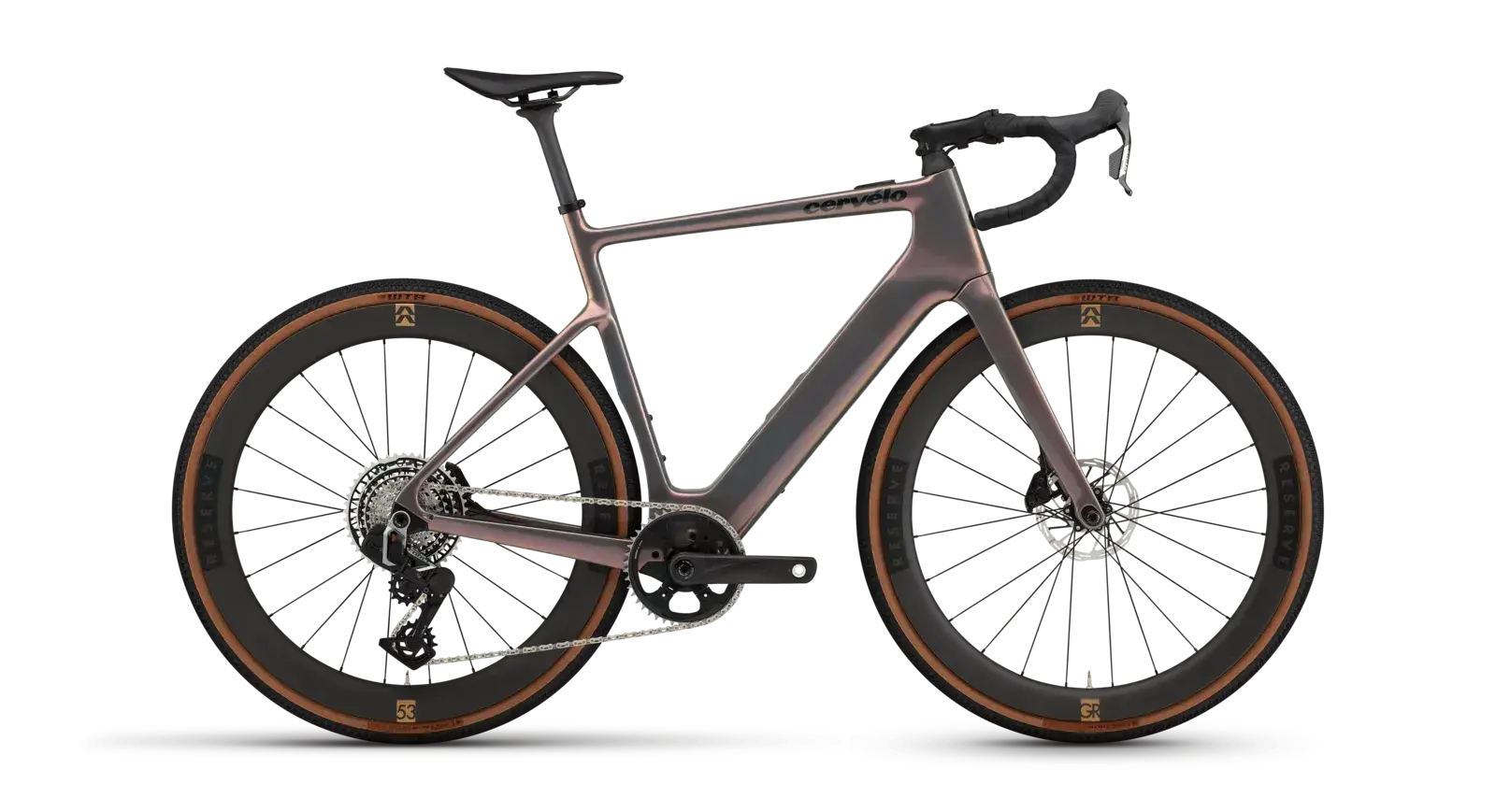 Cervélo Rouvida Force XPLR AXS Gravel 2027, vista laterale della configurazione ufficiale