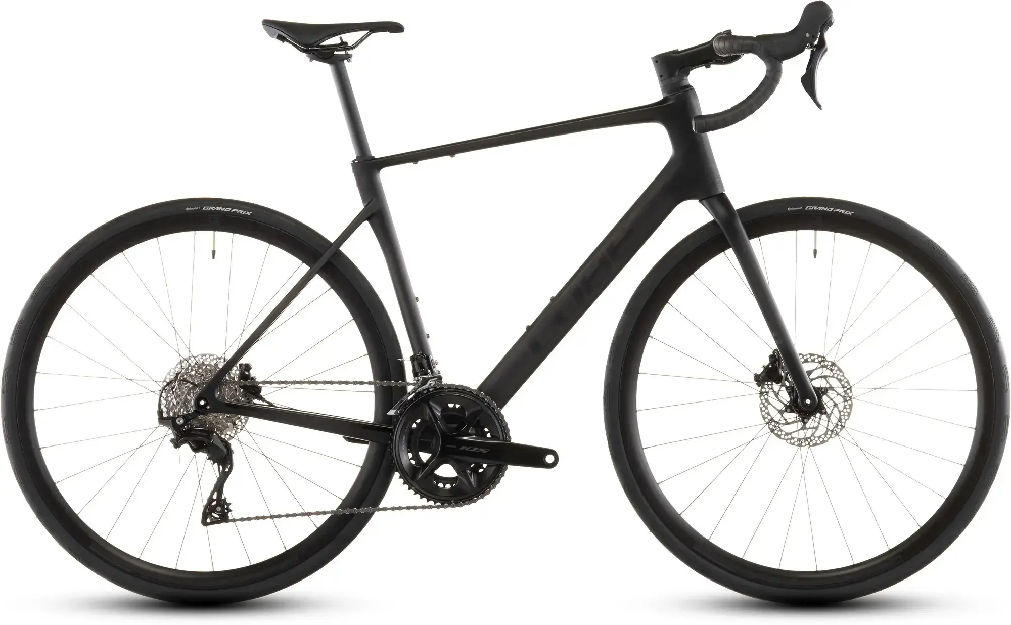Cube Attain C:62 Race 2026 nera, vista laterale della bici completa