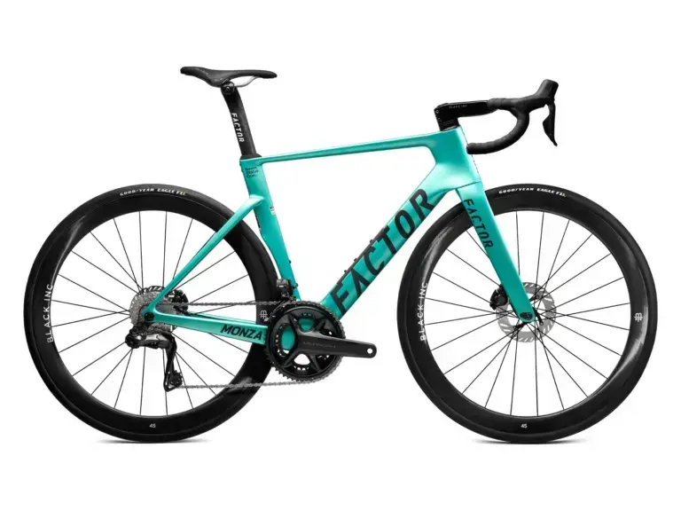 Factor MONZA Steel Green con SRAM Force e ruote Black Inc 45